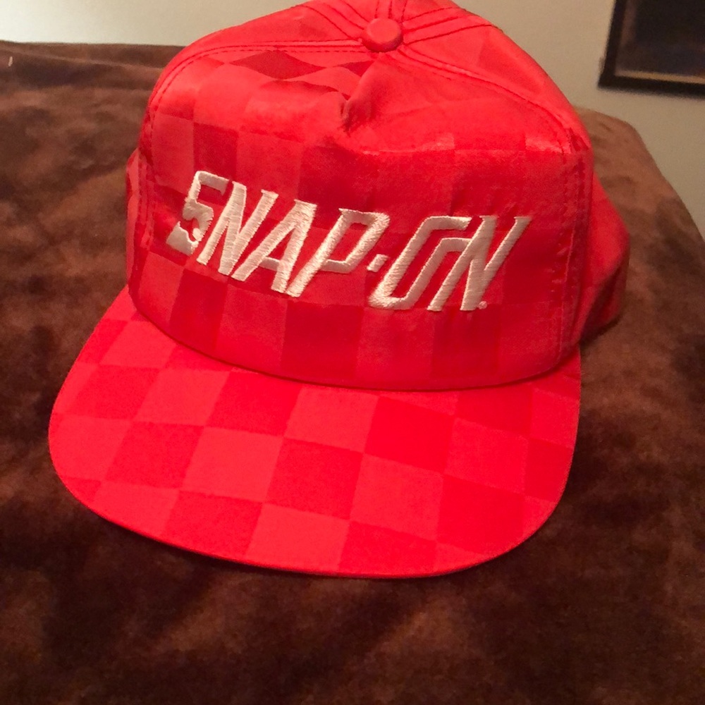 Very unique red checker SnapBack Snap-on hat